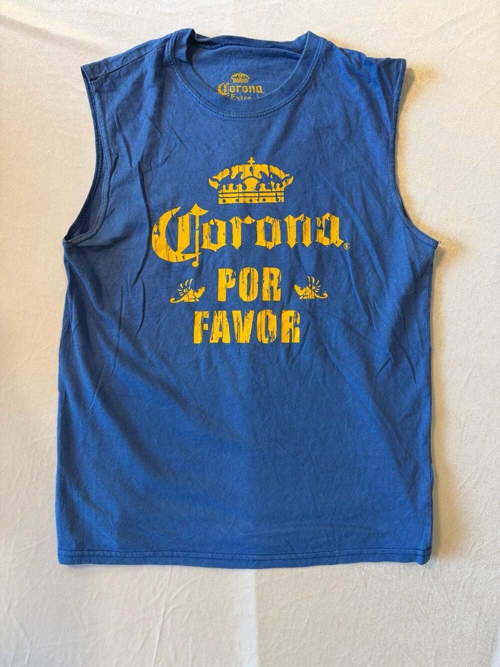 Corona Extra 'Por Favor' Graphic Muscle Tank Top Size Medium